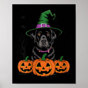 Womens Halloween Black Labrador Retriever Witch Poster