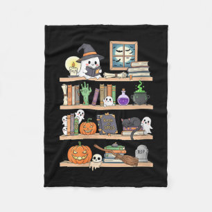 Women's halloween books ghost fleece blanket