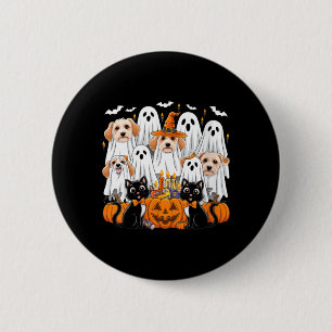 Womens Halloween Dog Dressed As Ghost Halloween 6 Cm Round Badge