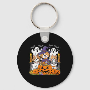 Womens Halloween Dog Ghost Halloween Dog Funny For Key Ring