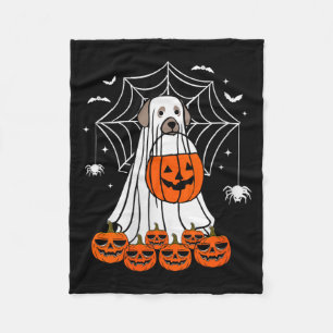 Womens Halloween Dog Ghost V-Neck Fleece Blanket