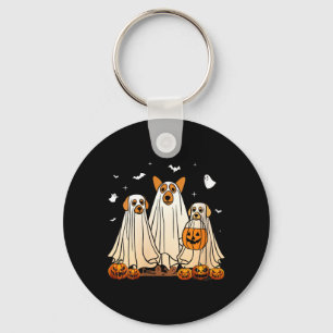 Womens Halloween Dog Ghost V-Neck T-Shirt1 Key Ring