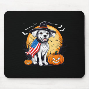 Women's halloween dog mouse pad