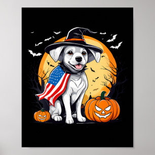 Women's halloween dog poster