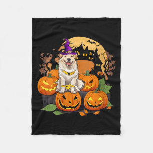 Womens Halloween Dog V-Neck T-Shirt3 Fleece Blanket