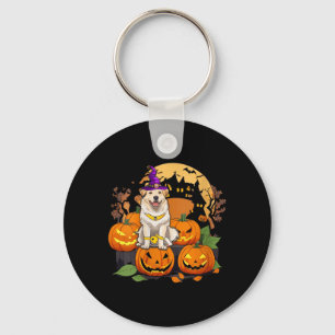 Womens Halloween Dog V-Neck T-Shirt3 Key Ring