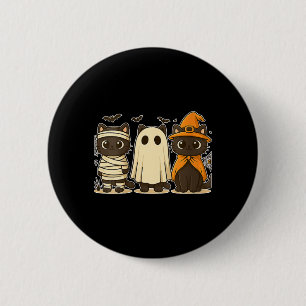 Womens Halloween Funny Pumpkin Halloween Black Cat 6 Cm Round Badge