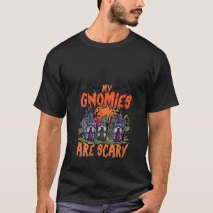 Womens Halloween Gnomes Witch My Gnomies Are Scary T-Shirt