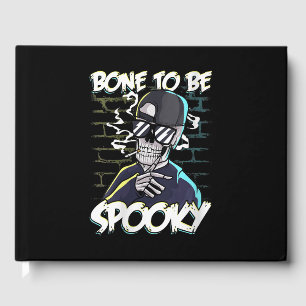 Womens Halloween Hip Hop Love Bone To Be Spooky Guest Book