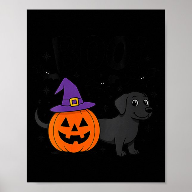 Womens Halloween Labrador Retriever Dog With Poster (Front)