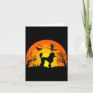 Women's halloween poodle card
