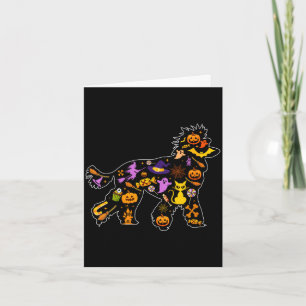 Women's halloween poodle dog card