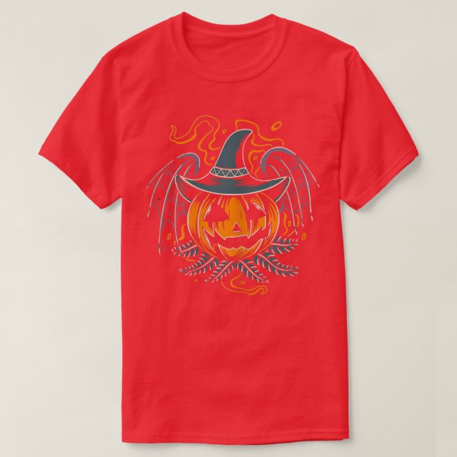 Womens Halloween Pumpkin Bat Funny T-shirt6785 T-Shirt (Design Front)