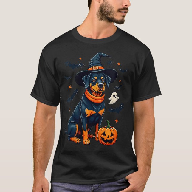 Womens Halloween Rottweiler Dog T-Shirt (Front)