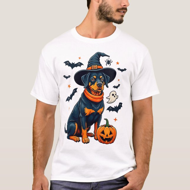 Womens Halloween Rottweiler Dog T-Shirt (Front)