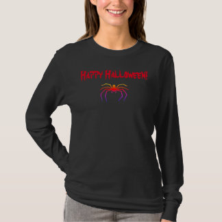 Women's Halloween Spider Colour Long Sleeve T-Shir T-Shirt