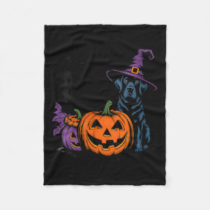 Womens Halloween Spooky Black Labrador Retriever Fleece Blanket