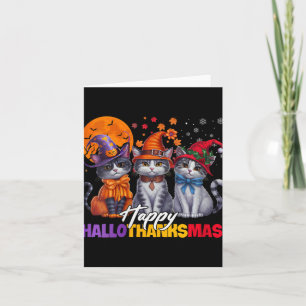 Womens Halloween Thanksgiving Christmas Happy Hall Card