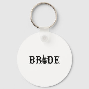 Womens Halloween Wedding Bride Groom Skeleton Till Key Ring