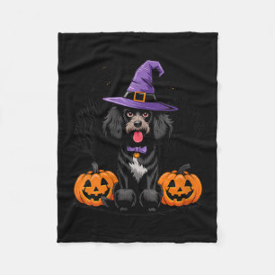 Womens Halloween Witchy Black Standard Poodle Dog Fleece Blanket