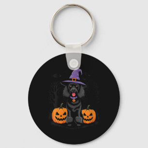 Womens Halloween Witchy Black Standard Poodle Dog Key Ring