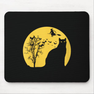Womens Halloween With Black Cat Candy V-Neck Mouse Pad