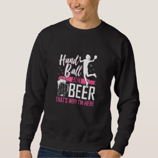 Womens  Handball And Beer  Graphic Girls Women Han Sweatshirt