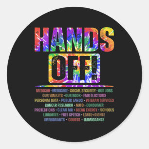Womens Hands Off Protest Social Security And Medic Classic Round Sticker