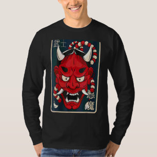 Womens Hannya Mask Japanese Female Demon Mask T-Shirt
