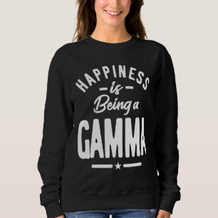 Womens Happiness Is Being a Gamma Mum Grandma Sweatshirt