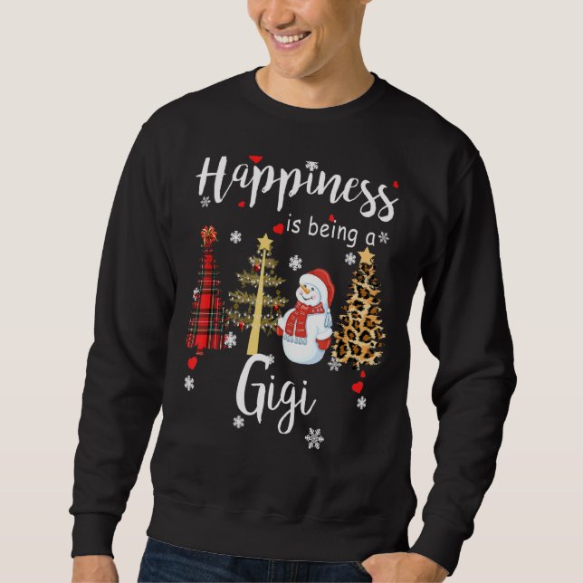 Womens Happiness Is Being A Gigi Christmas Tree Sn Sweatshirt (Front)