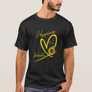 Womens Happiness Is Being A Godmother Sunflower T-Shirt