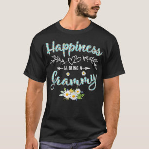 Womens Happiness Is Being A Grammy Women Daisy Flo T-Shirt