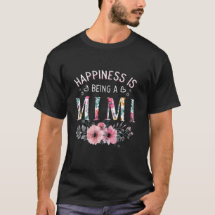 Womens Happiness is being a Mimi Announcement Moth T-Shirt