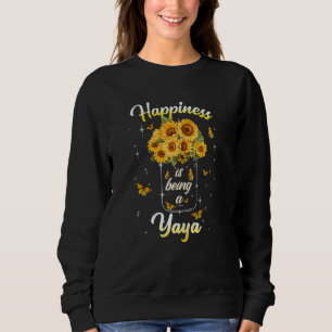 Womens Happiness Is Being A Yaya Sunflower Grandm Sweatshirt