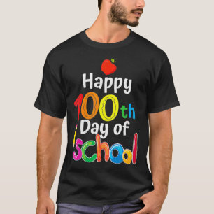 Womens Happy 100th Day Of School for Teachers Stud T-Shirt
