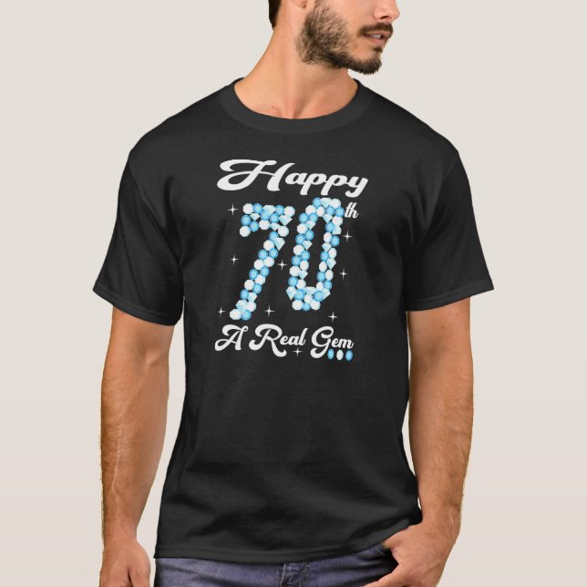 Womens Happy 70th Birthday A Real Gem 70 Year Old  T-Shirt (Front)