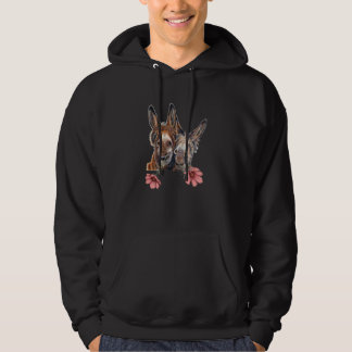Womens Happy Donkeys With Flower Hoodie