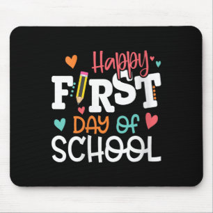 Womens Happy First Day Of School Teacher Kids Back Mouse Pad