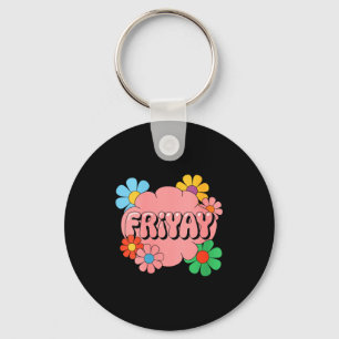 Womens Happy Friday Fri-yay Teacher School Meme V- Key Ring