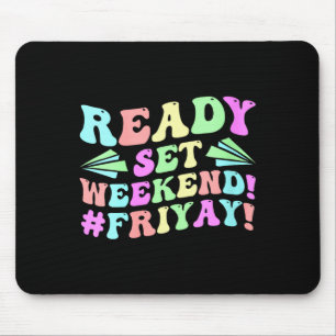 Womens Happy Friday Fri Yay Teacher School Meme V- Mouse Pad