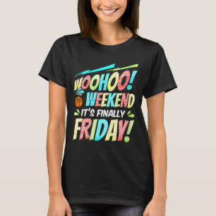 Womens Happy Friday Fri Yay Teacher School Meme V- T-Shirt