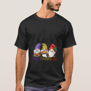Womens Happy Hallothanksmas Funny Women Halloween T-Shirt