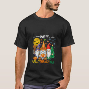 Womens Happy Hallothanksmas Gnomes Lover Funny Hol T-Shirt