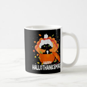 Womens Happy Hallothanksmas Halloween Thanksgiving Coffee Mug