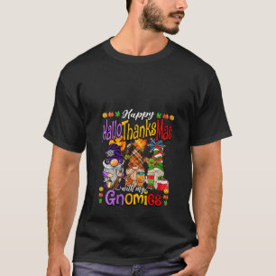 Womens Happy Hallothanksmas with my Gnomies Family T-Shirt