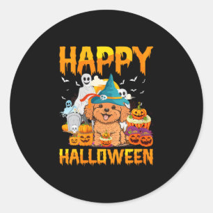 Women's happy halloween  classic round sticker