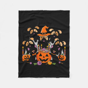 Womens Happy Halloween Dog Ghost Halloween Dog For Fleece Blanket