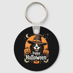 Womens Happy Halloween Dog Key Ring