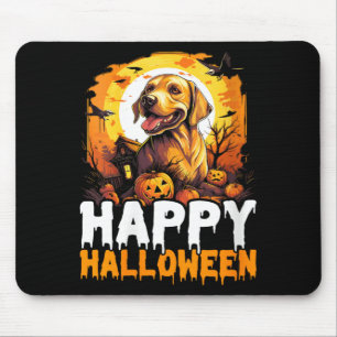 Womens Happy Halloween Vampire Black Cat Bat Mouse Pad